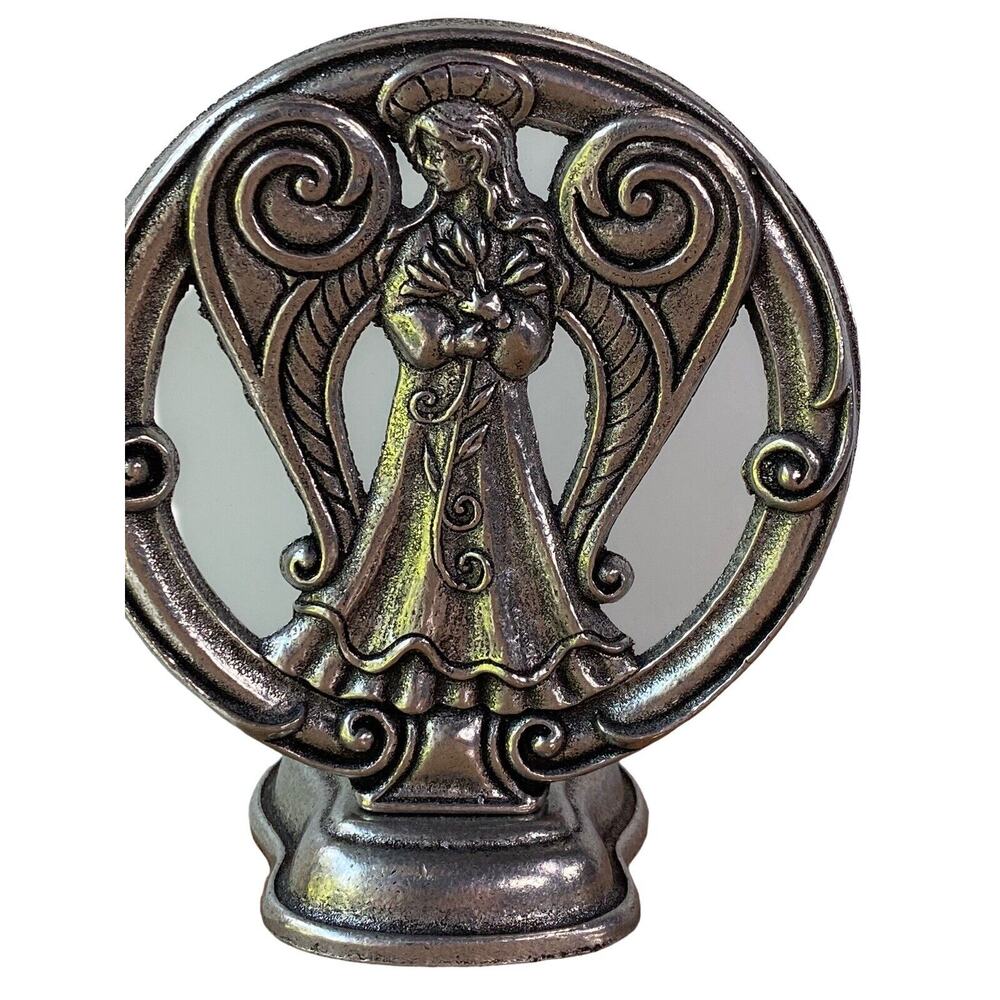 Vintage Carson USA Statesmetal Pewter Angel Candle 2000s  Tea Light Holder